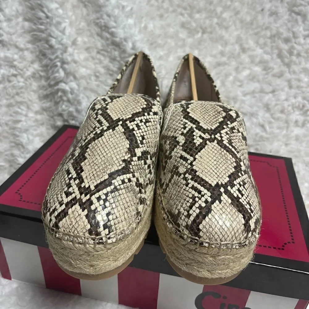 Circus by Sam Edelman Cora snake skin print beige & brown synthetic leather SZ10
